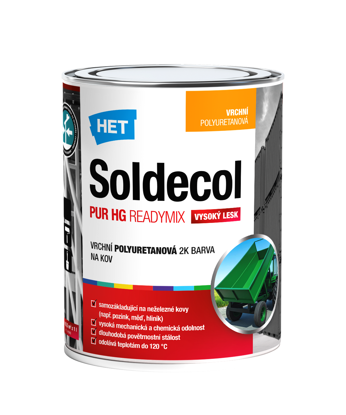 SOLDECOL PUR HG Readymix – vrchná polyuretánová 2K vysoko lesklá farba na kov - NOVINKA